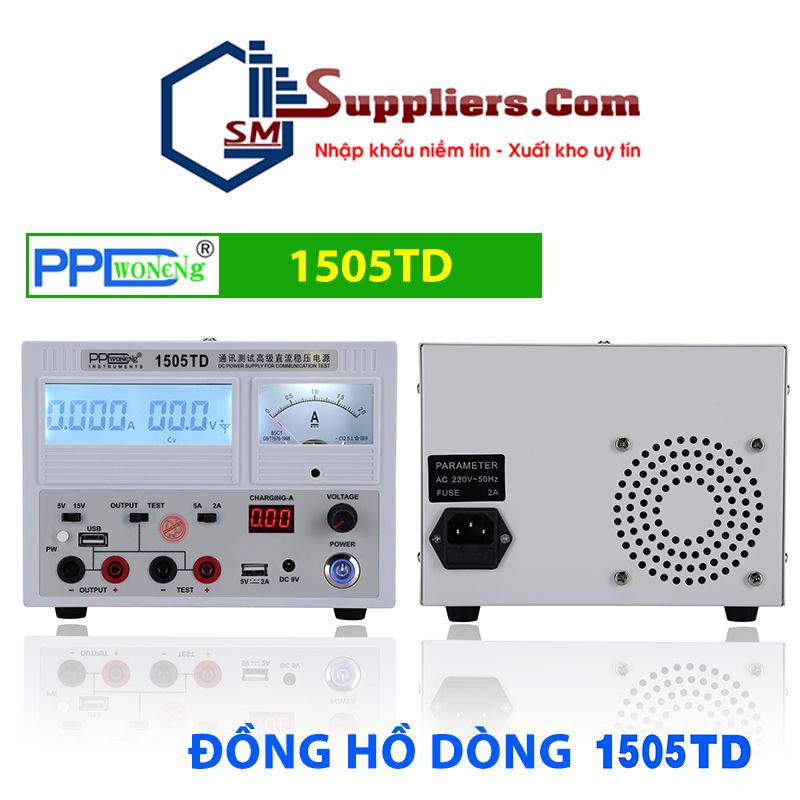 Đồng hồ dòng cấp nguồn PPD 1505TD 15V-5A USB