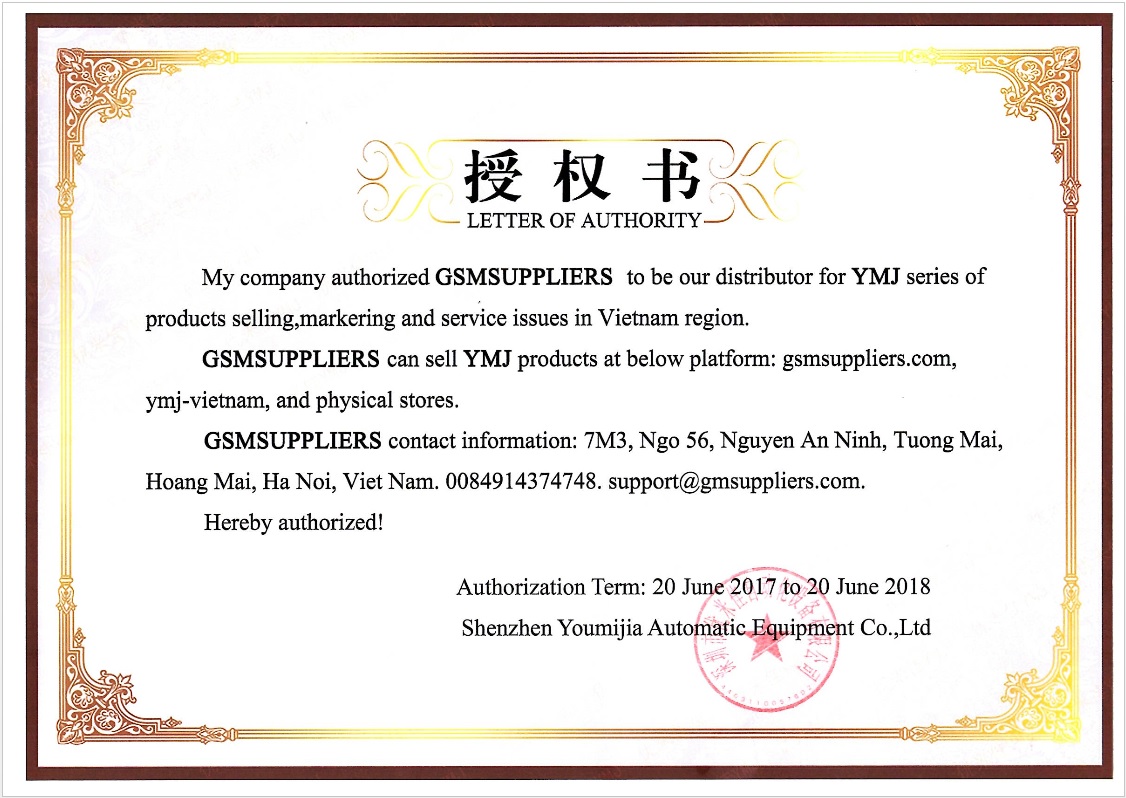 Gsmsuppliers sell YMJ Machine in Vietnam