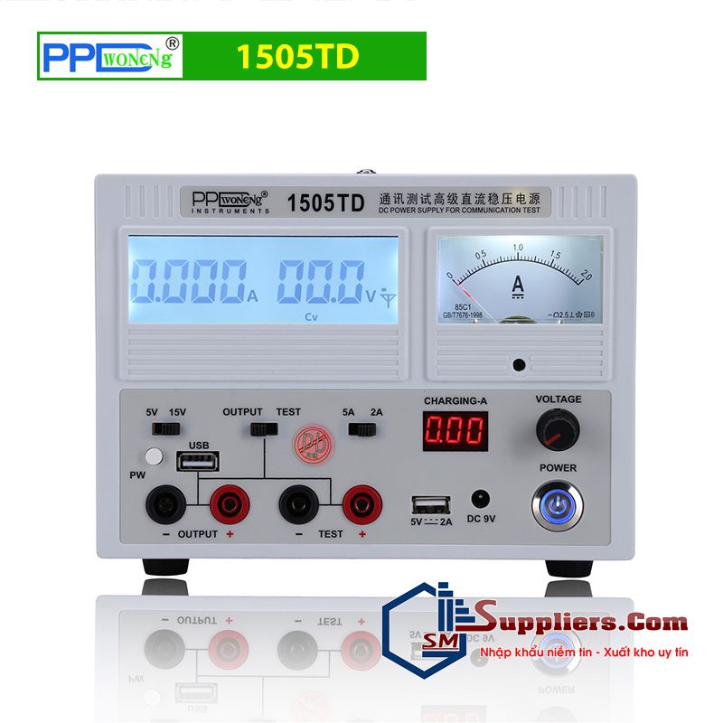 Đồng hồ dòng cấp nguồn PPD 1505TD 15V-5A USB